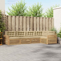 vidaXL Utomhussoffset 5 st Vit och Beige Polyester