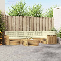 vidaXL Utomhussoffset 6 pcs Vit och grädde 79 x 79 x 37 cm Polyester