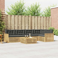 vidaXL Utomhussoffset 6 pcs Vit och antracit 79 x 79 x 37 cm Polyester