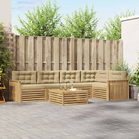 vidaXL Utomhussoffset 6 st Vit och Beige Polyester