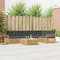 vidaXL Utomhussoffset 6 pcs Vit och antracit 79 x 79 x 37 cm Polyester