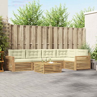 vidaXL Utomhussoffset 6 pcs Vit och grädde 79 x 79 x 37 cm Polyester