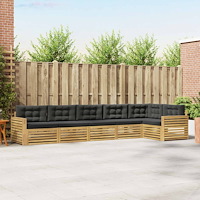 vidaXL Utomhussoffset 6 pcs Vit och antracit 410 x 172,5 x 73 cm