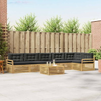 vidaXL Utomhussoffset 7 pcs Vit och antracit 79 x 79 x 37 cm Polyester