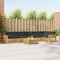 vidaXL Utomhussoffset 7 pcs Vit och antracit 79 x 79 x 37 cm Polyester