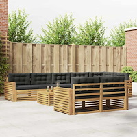 vidaXL Utomhussoffset 9 pcs Vit och antracit 79 x 79 x 37 cm Polyester