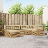 vidaXL Utomhussoffset 6 st Vit och Beige Polyester