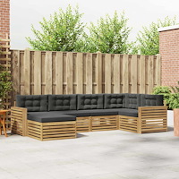 vidaXL Utomhussoffset 6 pcs Vit och antracit 331 x 172,5 x 73 cm