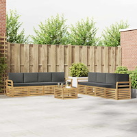 vidaXL Soffgrupper 9 pcs Vit och antracit 59 x 59 x 37 cm Polyester