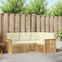 vidaXL Soffgrupper 4 pcs Vit och grädde 187,5 x 128,5 x 73 cm