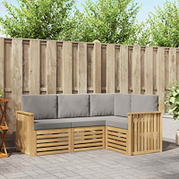 vidaXL Soffgrupper 4 pcs Vit och ljusgrå 187,5 x 128,5 x 73 cm