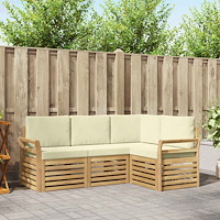 vidaXL Soffgrupper 4 pcs Vit och grädde 190 x 130,5 x 73 cm Polyester