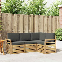 vidaXL Soffgrupper 4 pcs Vit och antracit 190 x 130,5 x 73 cm