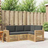 vidaXL Soffgrupper 4 pcs Vit och antracit 191 x 132,5 x 73 cm