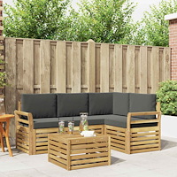 vidaXL Utomhussoffset 5 pcs Vit och antracit 59 x 59 x 37 cm Polyester