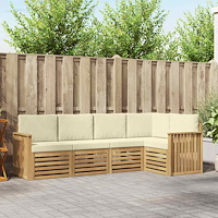 vidaXL Utomhussoffset 5 pcs Vit och grädde 247 x 128,5 x 73 cm