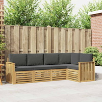 vidaXL Utomhussoffset 5 pcs Vit och antracit 247 x 128,5 x 73 cm