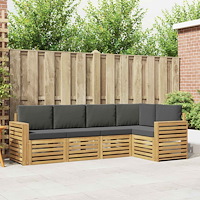 vidaXL Utomhussoffset 5 pcs Vit och antracit 251 x 132,5 x 73 cm