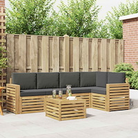 vidaXL Utomhussoffset 6 pcs Vit och antracit 59 x 59 x 37 cm Polyester