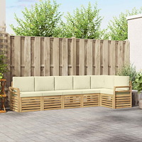 vidaXL Utomhussoffset 6 pcs Vit och grädde 308 x 130,5 x 73 cm