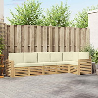 vidaXL Utomhussoffset 6 pcs Vit och grädde 310 x 132,5 x 73 cm