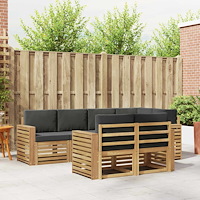 vidaXL Utomhussoffset 7 pcs Vit och antracit 251 x 132,5 x 73 cm