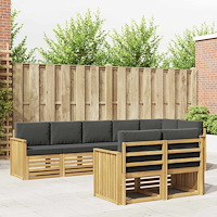 vidaXL Utomhussoffset 8 pcs Vit och antracit 306 x 128,5 x 73 cm