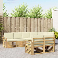 vidaXL Utomhussoffset 8 pcs Vit och grädde 308 x 130,5 x 73 cm