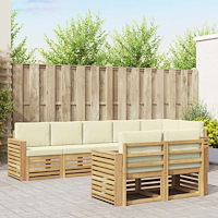 vidaXL Utomhussoffset 8 pcs Vit och grädde 310 x 132,5 x 73 cm