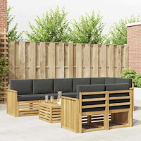 vidaXL Utomhussoffset 9 pcs Vit och antracit 59 x 59 x 37 cm Polyester