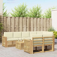 vidaXL Utomhussoffset 9 pcs Vit och grädde 59 x 59 x 37 cm Polyester