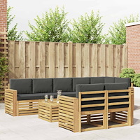 vidaXL Utomhussoffset 9 pcs Vit och antracit 59 x 59 x 37 cm Polyester