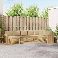 vidaXL Utomhussoffset 8 pcs Vit och Beige 306 x 187,5 x 73 cm