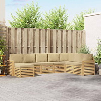 vidaXL Utomhussoffset 8 pcs Vit och Beige 310 x 191,5 x 73 cm