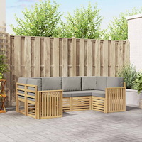 vidaXL Utomhussoffset 6 pcs Vit och ljusgrå 245 x 128,5 x 73 cm