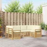 vidaXL Utomhussoffset 6 pcs Vit och grädde 245 x 130,5 x 73 cm