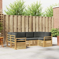 vidaXL Utomhussoffset 6 pcs Vit och antracit 245 x 130,5 x 73 cm