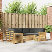 vidaXL Utomhussoffset 6 pcs Vit och antracit 245 x 132,5 x 73 cm