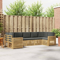vidaXL Utomhussoffset 7 pcs Vit och antracit 304 x 132,5 x 73 cm
