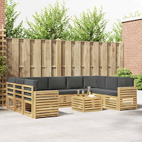 vidaXL Utomhussoffset 10 pcs Vit och antracit 59 x 59 x 37 cm