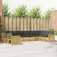 vidaXL Utomhussoffset 10 pcs Vit och antracit 363 x 187,5 x 73 cm