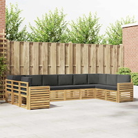 vidaXL Utomhussoffset 10 pcs Vit och antracit 363 x 191,5 x 73 cm