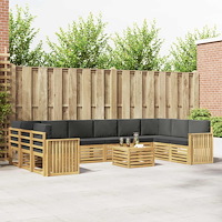 vidaXL Utomhussoffset 11 pcs Vit och antracit 59 x 59 x 37 cm