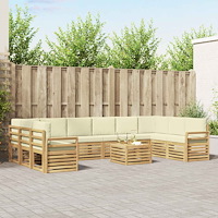 vidaXL Utomhussoffset 11 pcs Vit och grädde 59 x 59 x 37 cm Polyester