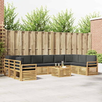 vidaXL Utomhussoffset 11 pcs Vit och antracit 59 x 59 x 37 cm