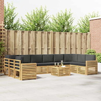 vidaXL Utomhussoffset 11 pcs Vit och antracit 59 x 59 x 37 cm