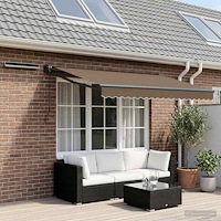 vidaXL Elektrisk Retraktabel Markis Taupe 100% Polyester och Aluminium