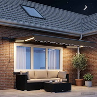 vidaXL Manuell markisram med LED-lampor Taupe 3 x 2 m