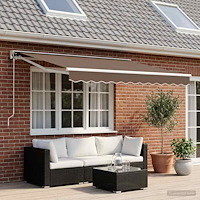 vidaXL Utdragbar markis Taupe 3 x 2 m Polyester och aluminium