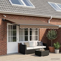 vidaXL Elektrisk Retraktabel Markis Taupe 100% Polyester och Aluminium